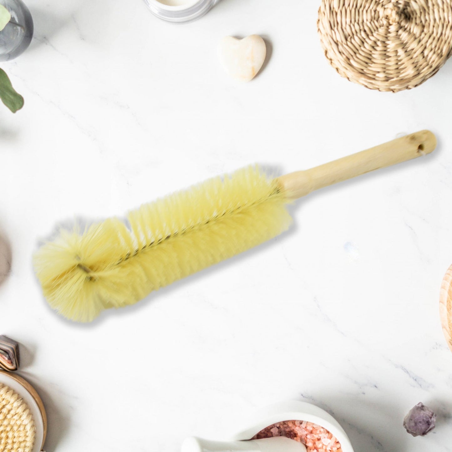 13 inch Bottle Brush, Bristle Brush with Wood Handle, Washing Brush with Wooden Handle, Kitchen Cleaning Tool, Brushes for Dish, Tumbler, Teapot, Cup, Pan