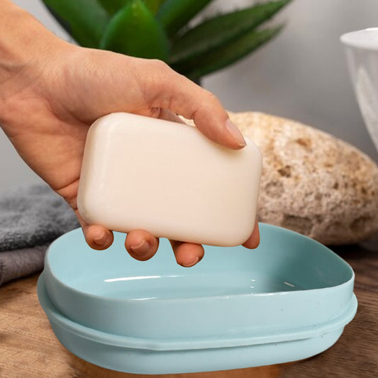 Soap Container, Soap Box Household Kitchen and Bathroom Can Use PP Material Drain Box, Soap Dish, for Bathroom Shower Home Outdoor Camping (1 Pc)