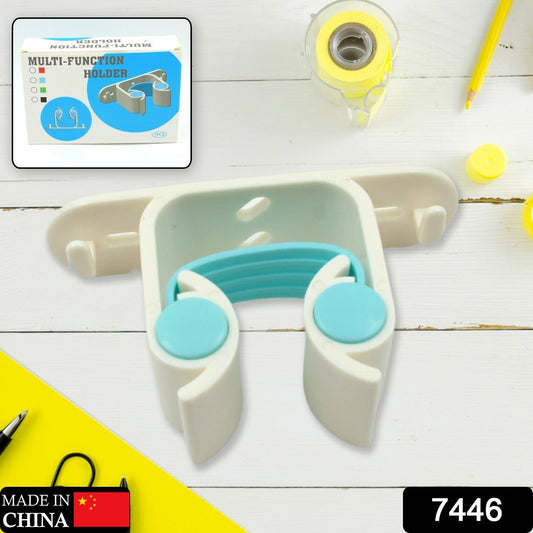 Multifunctional Holder With 4 Screw Wall Mounted Broom Organizer Cleaning Tools Holder Hanger, Hanging Hook for Bathroom Kitchen, Multi Function Holder Garage Clip Bike Hanger Wall Mount Set (1 Pc)