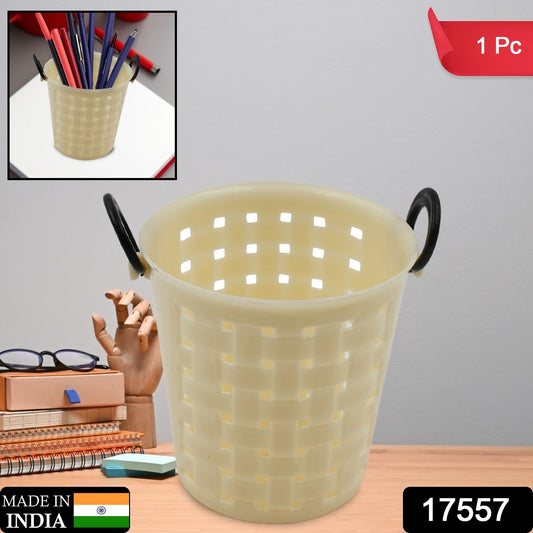 Multifunctional Plastic Round Multi-Purpose Toothpaste Stationary Pen Pencil Holder, Mini Desk Office Desktop Stationery Organizer Bathroom Shelves for Adults (1 Pc)