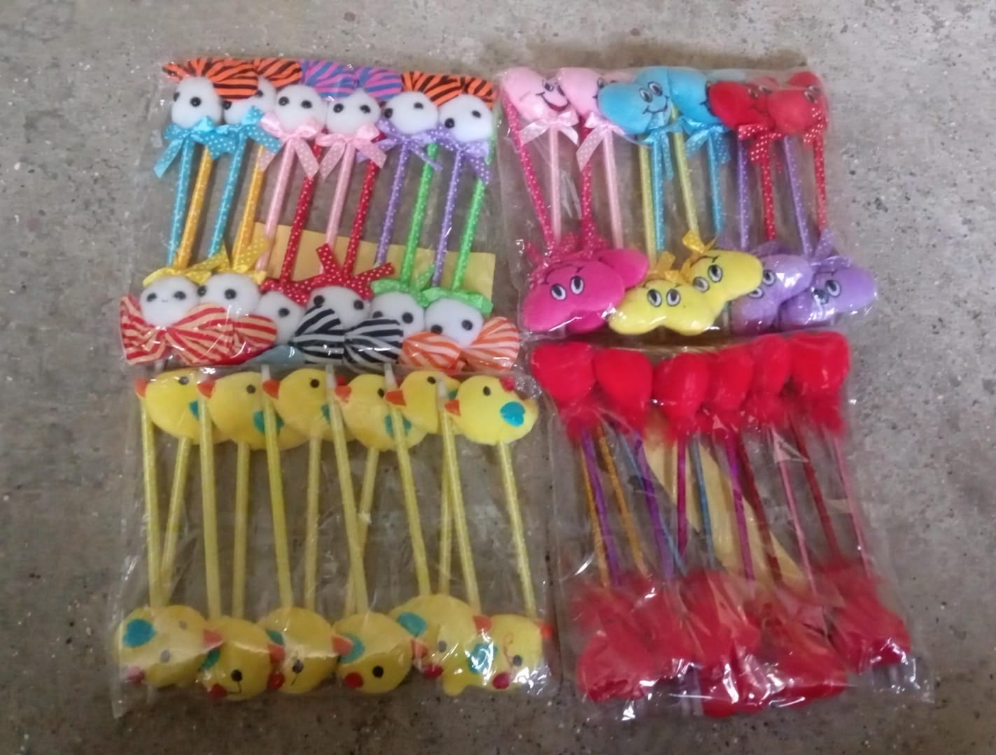 Cute Cartoon Shape & Heart Design Facy Writting Pen Attached Rattle | Ball Pen Smooth Writing For Wedding , Events & Multiuse Pen Best Pen l Use for Kids (12 Pcs Set Mix Design & Color)