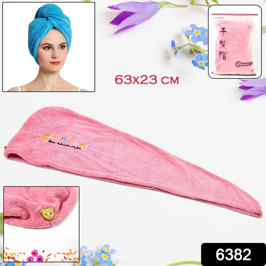 Microfiber Hair Wrap Towel Cap (1 Pc / 63x23 Cm / Mix Color)