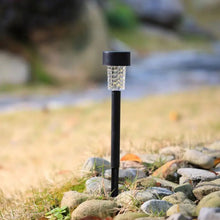 Solar LED spike light for garden, yard, or path with waterproof design.