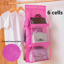 6 Pockets Hanging Purse Handbag Organizer Clear Hanging Shelf Bag (1 Pc)