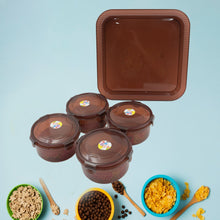 Elegance Tray, Plastic Airtight 4 Pieces Storage Container and 1 Piece Serving Tray with Lids