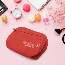 Handheld foldable cosmetic bag with waterproof design