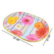 Medium Plastic Flower Printed Design Serving Tray