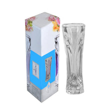 Clear glass vase perfect for flowers and home decor.