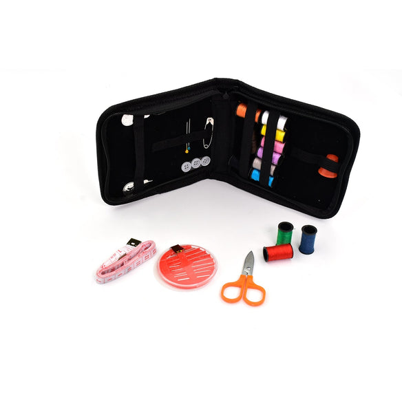 Sewing kit with various tools and accessories