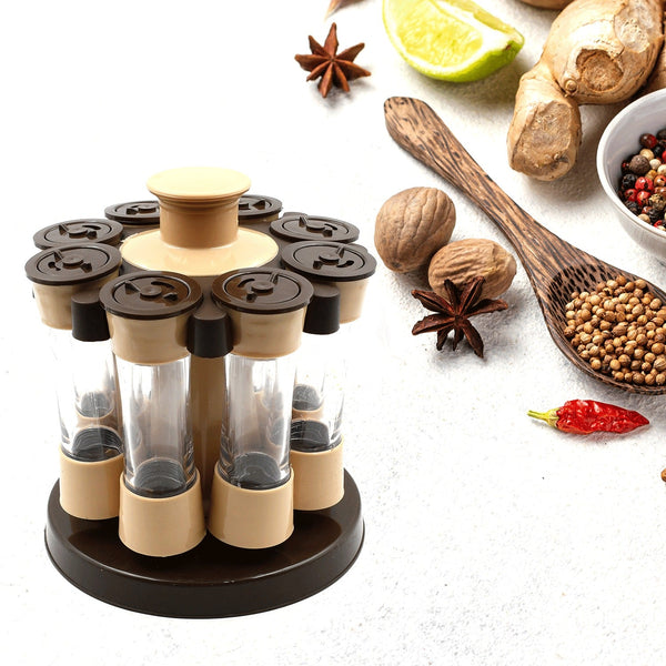 Revolving Spice Rack, 8 Spice jars with 120 ml, Condiment Set