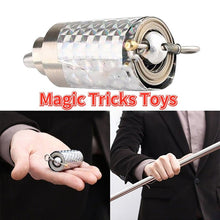 Silver magic cane with emphasis on its high elasticity for magical effects.