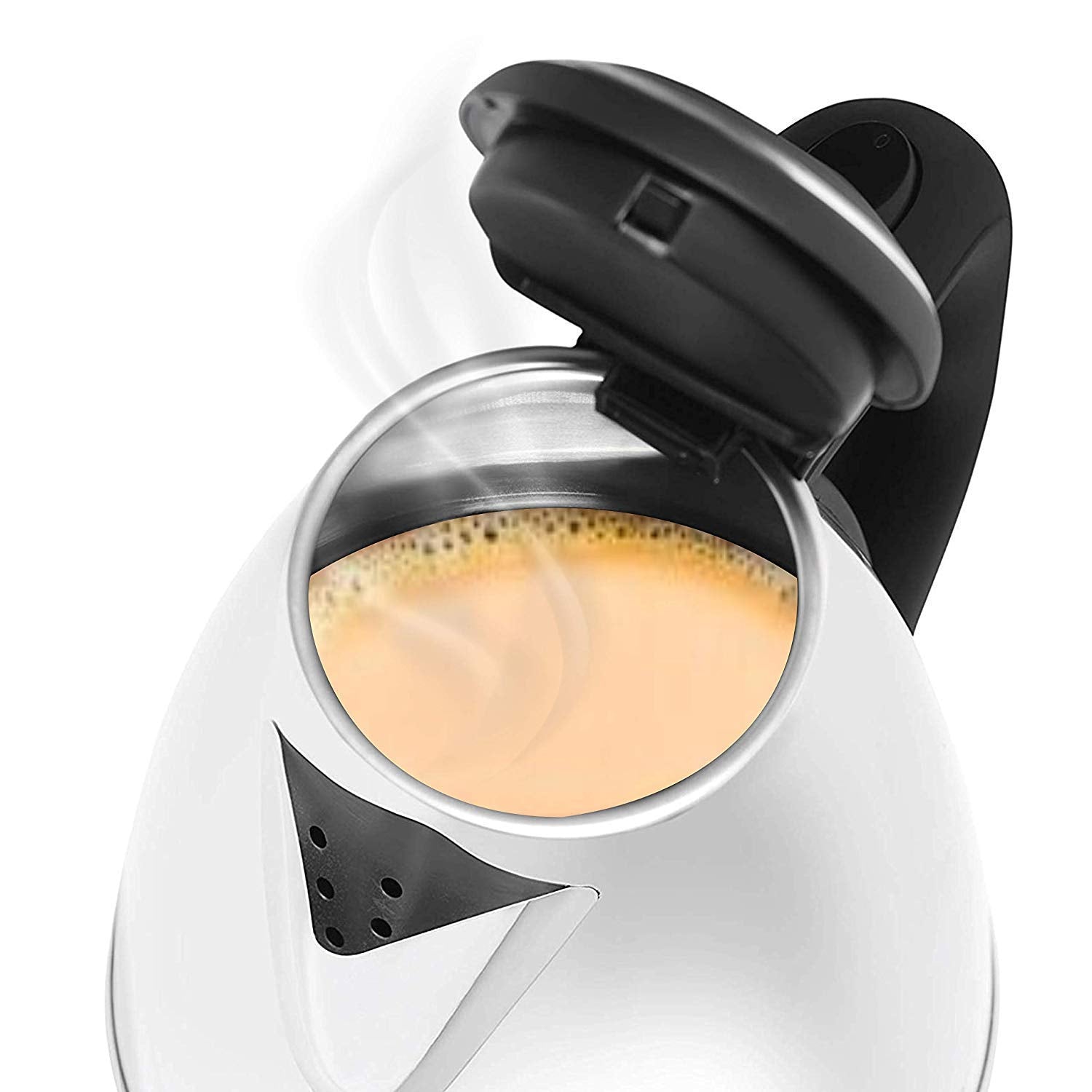 Electric kettle with stainless steel finish
