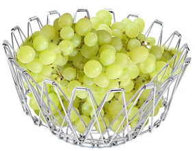 Foldable wire basket for fruits and vegetables