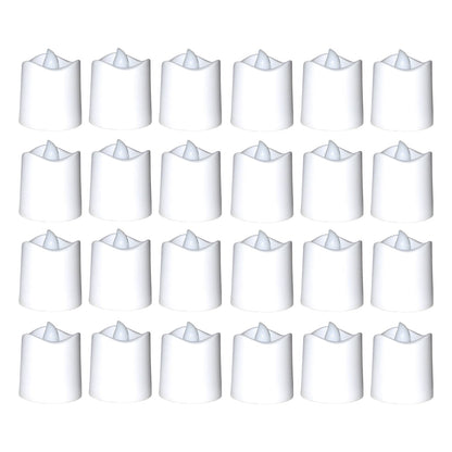 White LED tealight candles with a flickering effect